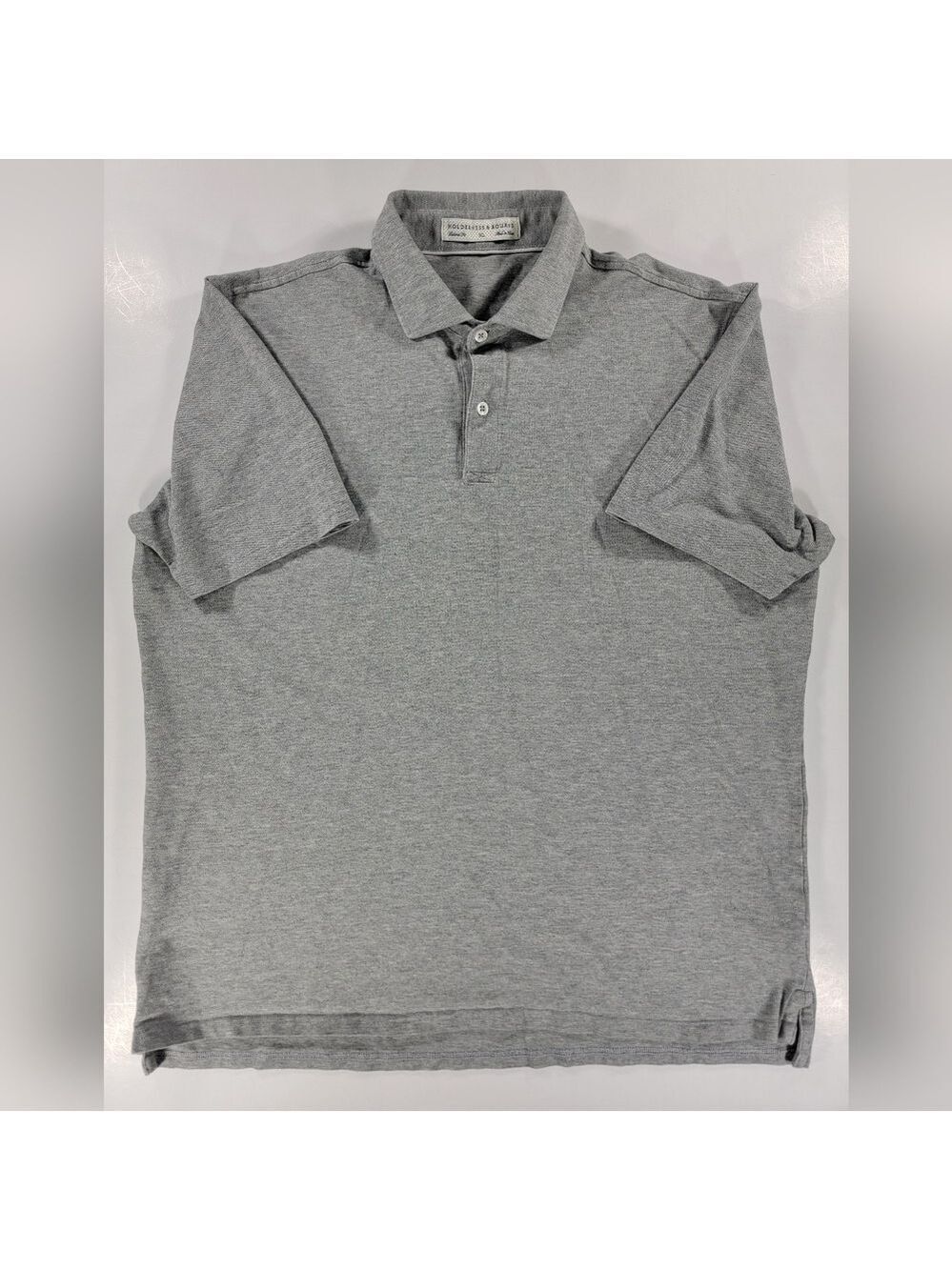 Holderness & Bourne Mens XL The Chapman Heathered Gray Stretch Cotton Polo Shirt